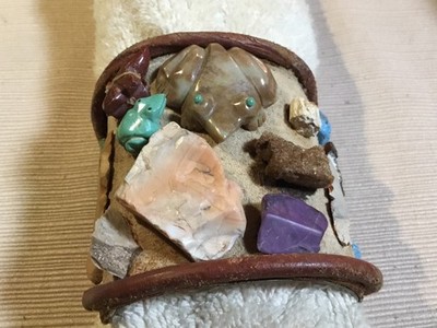 OOAK Hand Crafted Native American Fetish Cuff Bracelet Arrowhead Turquoise