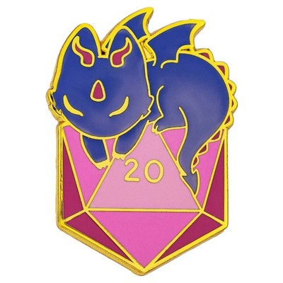 Hymgho Premium Gaming Enamel Pin: Quests Reward: Dragon with D20