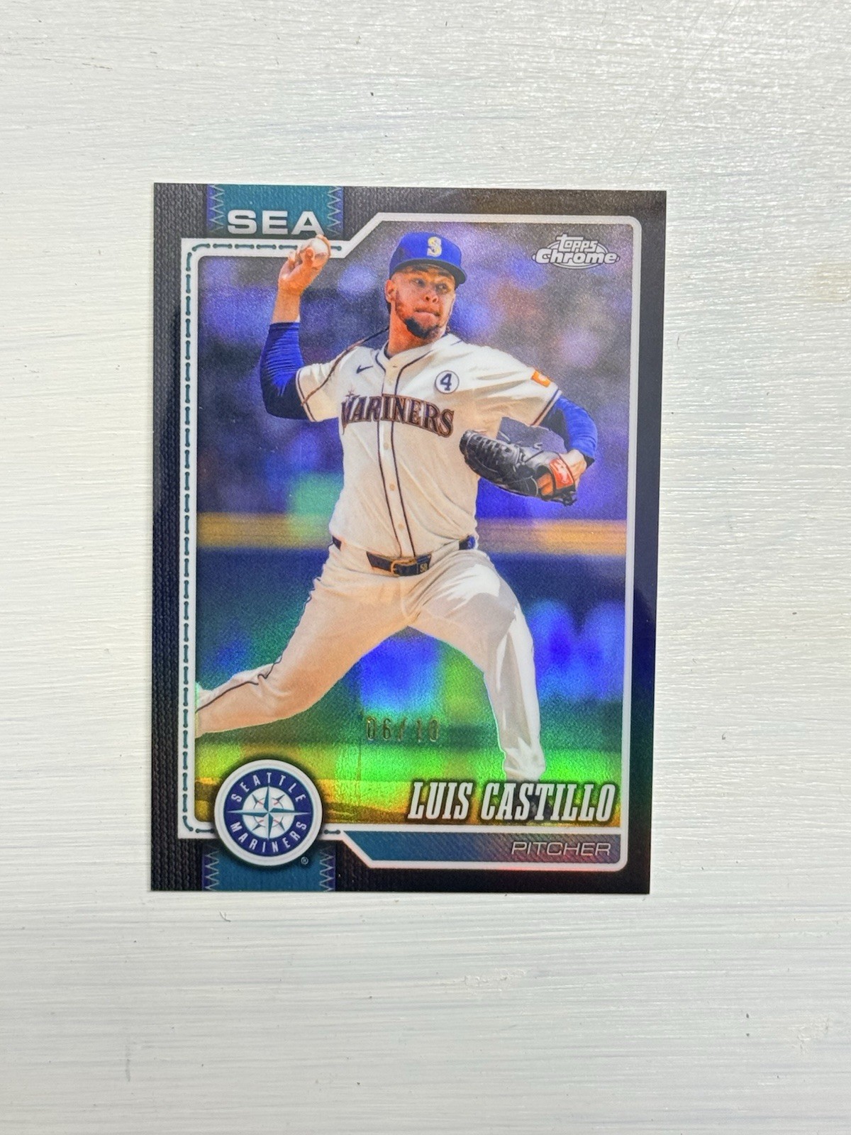 2026 Topps Chrome Luis Castillo True Black Refractor /10 #62 Mariners SSP
