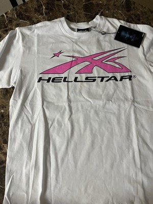 HELLSTAR White/Pink Sports Logo T-Shirt Size Large | eBay