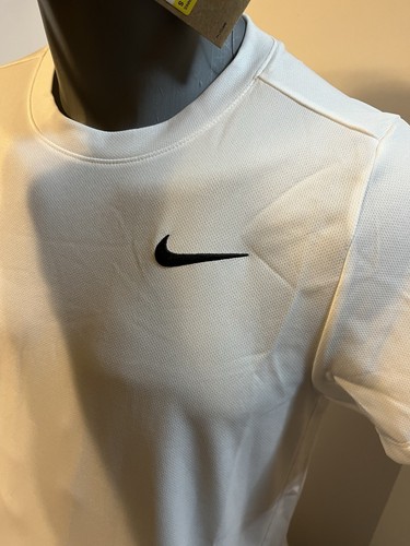 Nike Dri Fit Tennis Men’s T-Shirt White Polyester - Small - NWT - Picture 3 of 14