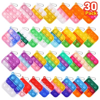 Kids Party Favors Fidget Toys Bulk 30 Pack Mini Pop Keychain