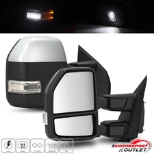 Fit 2021-2023 Ford F150 Power Heated Chrome Towing Mirrors Pair Turn Signal BSM