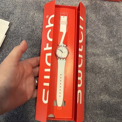 Swatch GE713 Originals Medium (34mm) Ultraciel Watch, Blue-Pink W Day-Date New