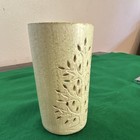 Pier 1 Vintage Candle holder sleeve ceramic green tree It glows so nice w candle — photo 2