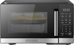 BLACK+DECKER 5-in-1 Micro-ondes de comptoir Air Apéritif 0.9 Cu ft 900W Inox