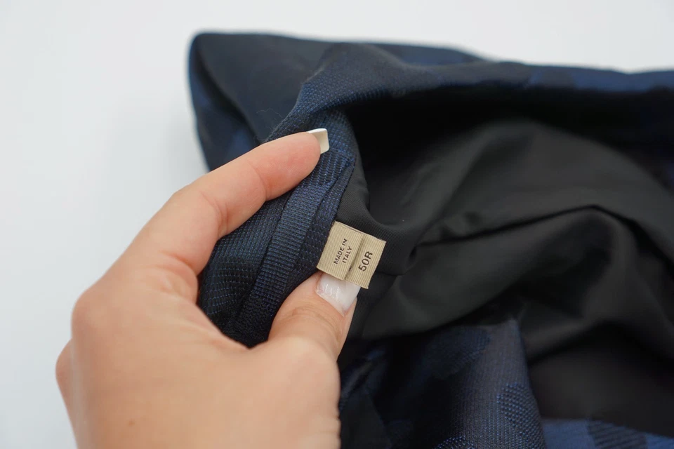 Traje Burberry Esmoquin Hombre Azul Lana Seda Algodón Hecho en Italia Talla 40R Foto 3 de 4