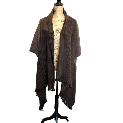Peoli Hand Spun & Knit Wool Cardigan Brown Women's OS NWT - Picture 1 of 14