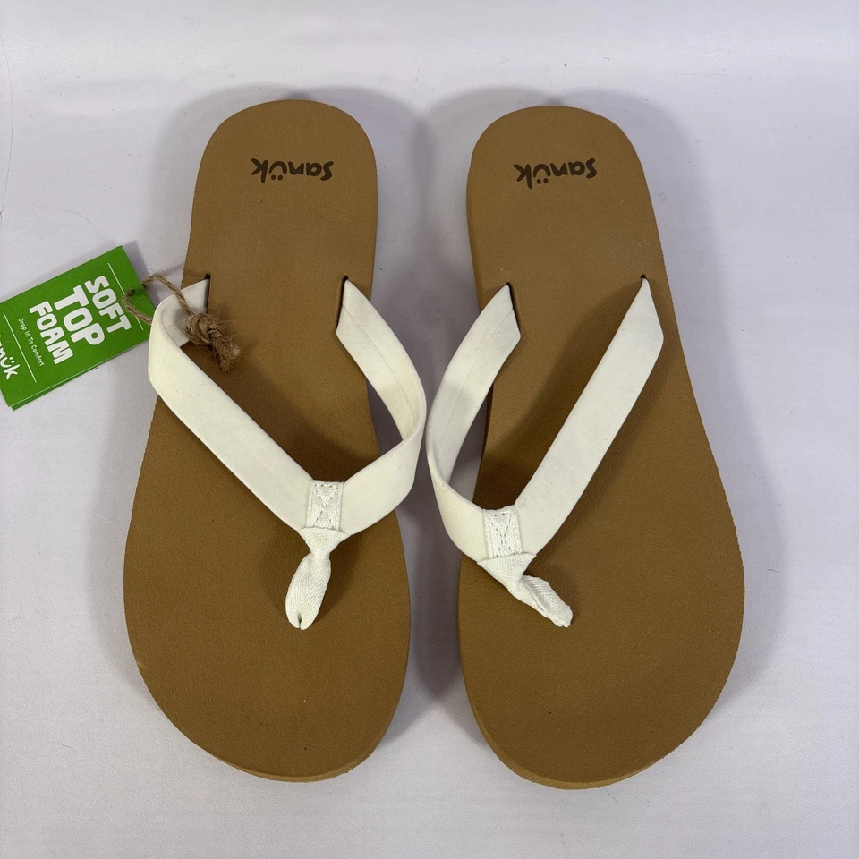 Sandalias chanclas Sanuk Ashland ST para mujer talla 9 blancas/beige - LIMPIAS Foto 4 de 4