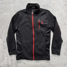 Giacca Spyder Teens XL nera full zip foderata in pile softshell sci tasche con cerniera