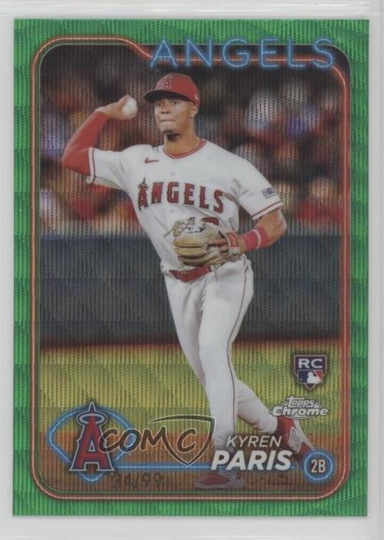 2024 Topps Chrome Green Wave Refractor 34/99 Kyren Paris #151 jc3