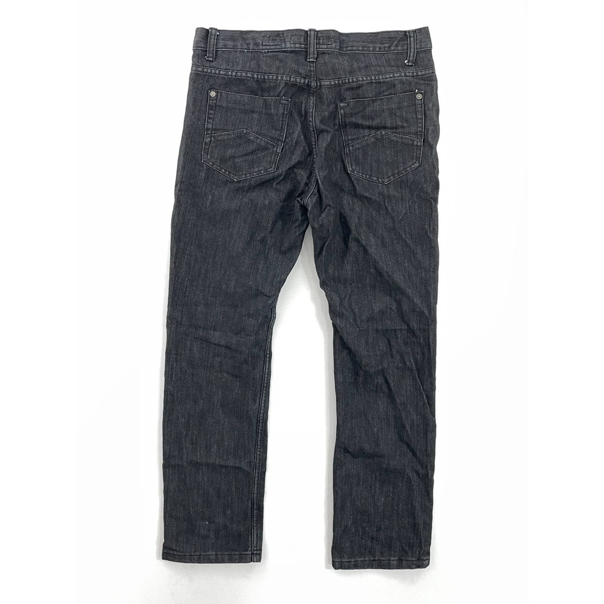 Pd&c Mens Slim Straight Jeans Black 5 Pocket Dark Wash Denim 35x29 
