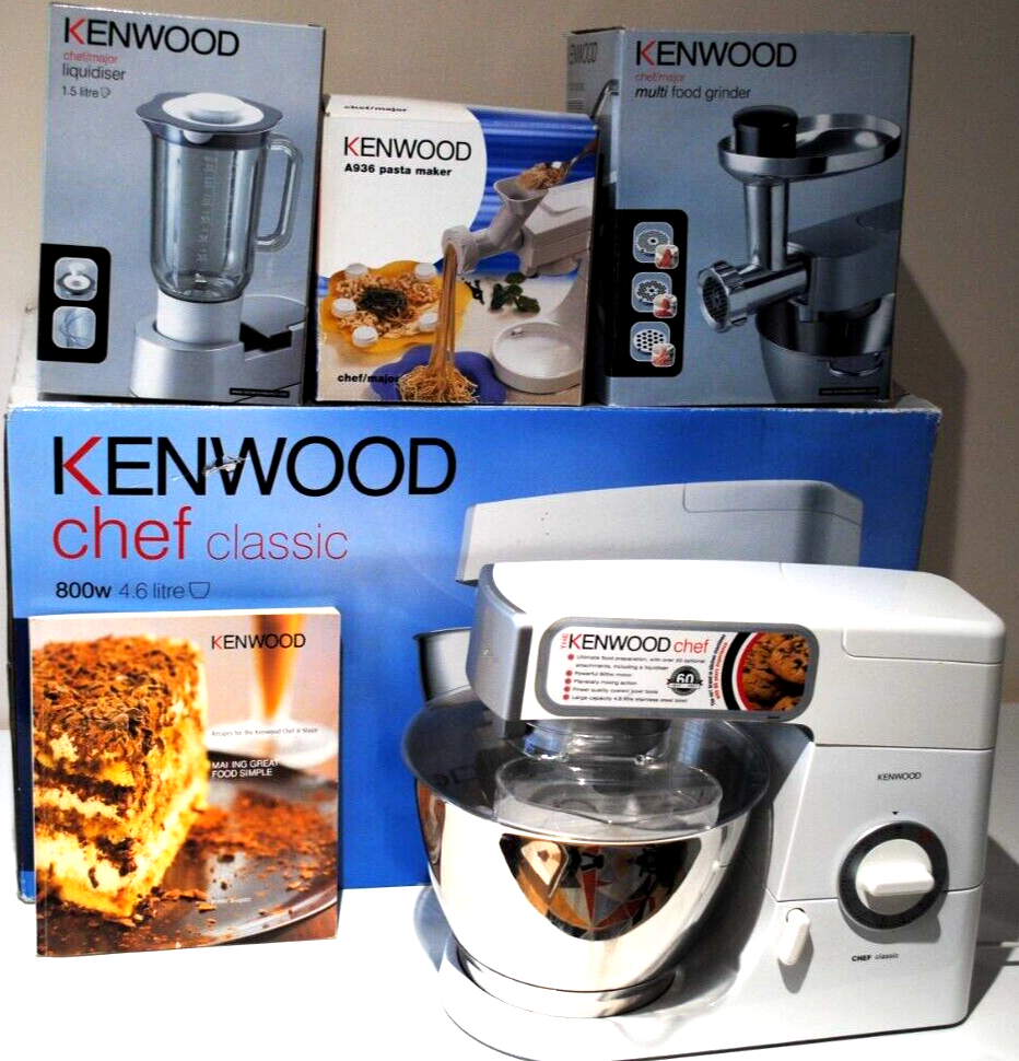 KENWOOD CHEF Classic FOOD MIXER + LIQUIDSER + Multi GRINDER + PASTA
