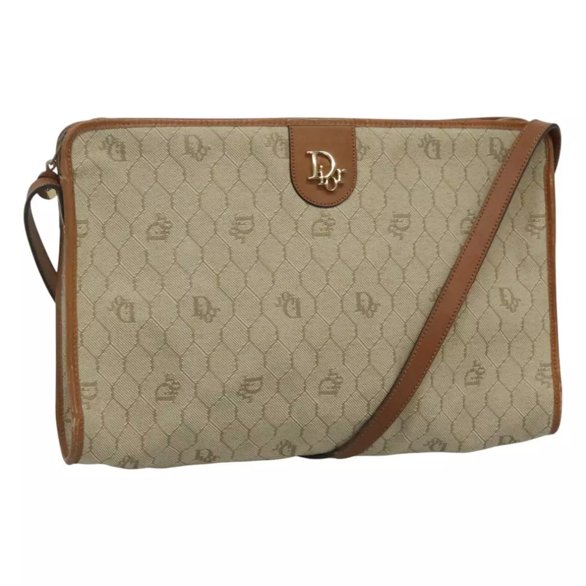 Sac bandoulière Christian Dior toile nid d'abeille beige authentique bs22561