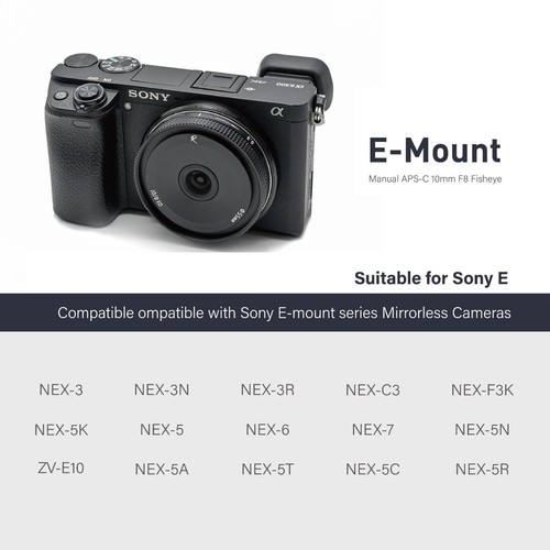 AstrHori 10mm F8 II MF Wide Angle APS-C Fisheye Lens For Fujifilm Fuji X Camera - Picture 3 of 11