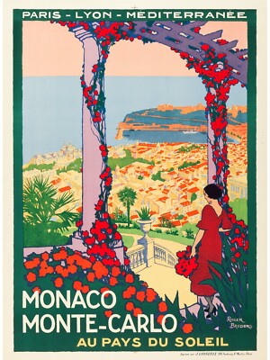 MONACO, MONTECARLO , repro affiche publicitaire vintage (40x60 cm), HQ ...