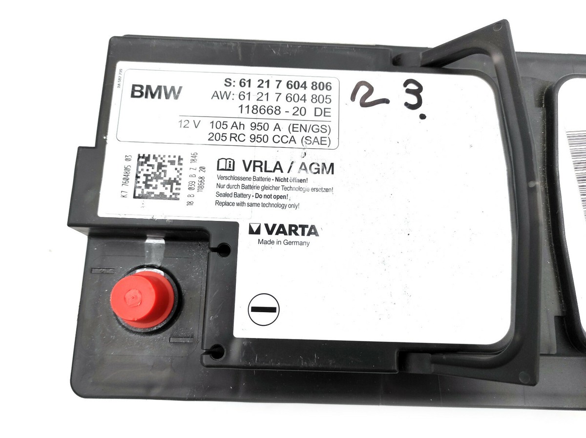 OEM BMW 3 G20, G21, 5 F10, F11, 6 F12,F13, 7 F01,F02 - AGM-Battery, 105Ah,  950A