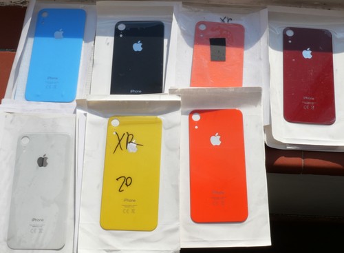 Restposten 31 iPhone XR Ersatz Rückseite Rückseite Glas Akkudeckel großes Loch, Logo