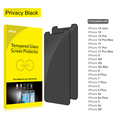 JETech Tempered Glass Screen Protector for iPhone 12 11 Pro X XR XS Max, 2-pack