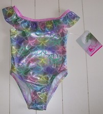 Girls Reel Legends 1 Pc Fully Lined Mermaid Shimmer Swimsuit Sz 12-18M or 18-24M