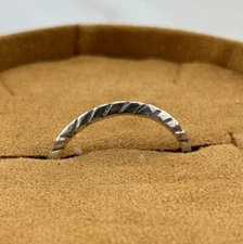 CAROLYN POLLACK AW Relios Sterling Silver Vintage Notched Design Band Ring 10