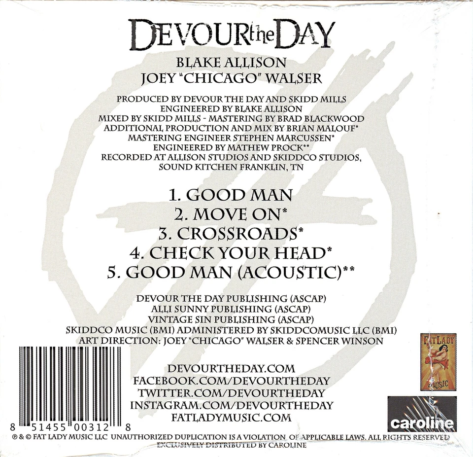 DEVOUR THE DAY Crossroads CD EP Good Man ACOUSTIC Check Your Head MOVE ON   1113 - Image 2 of 2