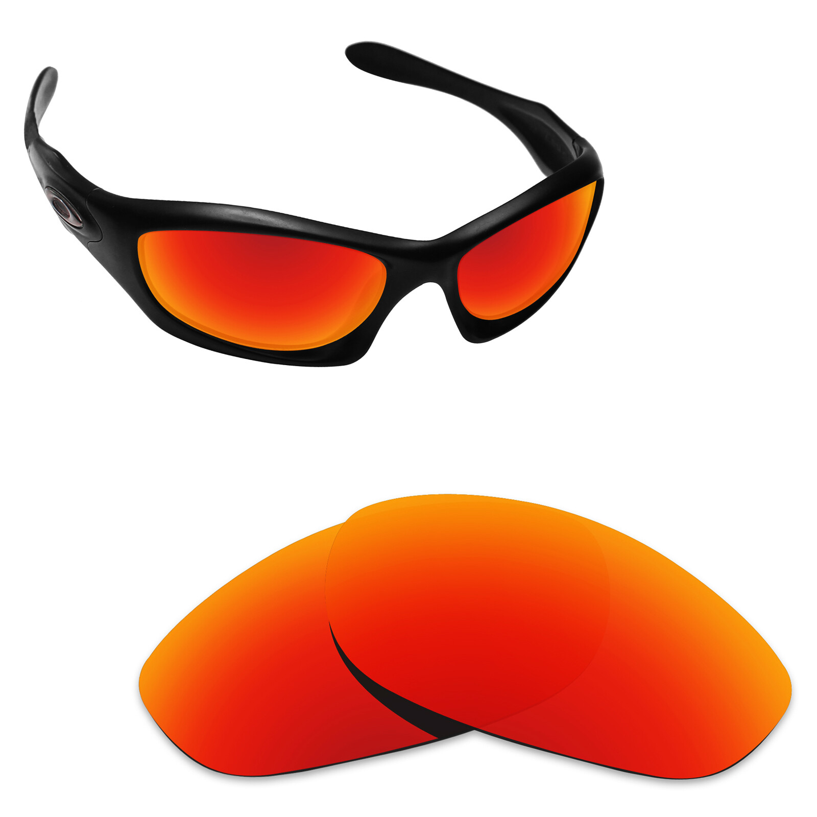 Hawkry Polycarbonate Replacement Lense for-Oakley Monster Dog Sunglass -Fire Red