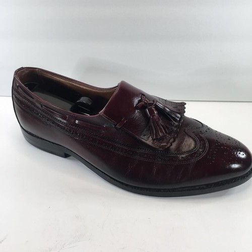 Allen Edmonds Mens Arlington Loafers Burgundy Tassel Slip On Wingtip Shoes 11 B - Picture 6 of 11
