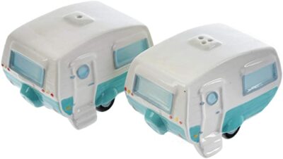 Puckator Salz & Pfeffer Set ~ Wohnwagen, Keramik, Multi, Höhe Breite 9 cm Tiefe 6 cm