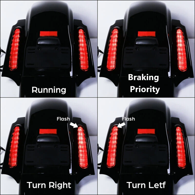 Sistema de luz LED guardabarros trasero para Harley Touring Electra Street Road Glide 09-13 Foto 3 de 4