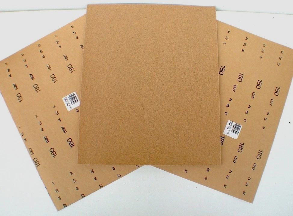 Aluminium 180 Grit pk8 11x9 Fine Grey Oxide sandpaper heavy paper eight sheets