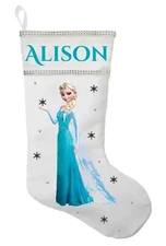 Elsa Christmas Stocking, Personalized and Hand Made Elsa Christmas Stocking