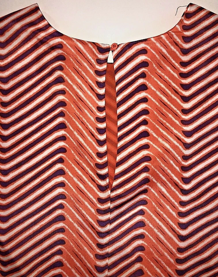 NWOT Clemson Short Dress Ladies S 4 6 CollectiveConcepts PolyLined Orange Purple Foto 2 de 2