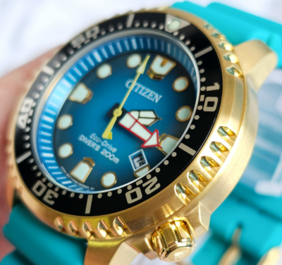 Citizen BN0162-02X Promaster Diver Men's Eco-Drive Watch Gold Tone