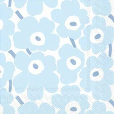 Boston International - Marimekko Mini Unikko Lgt Blue Cocktail Napkins - C552749