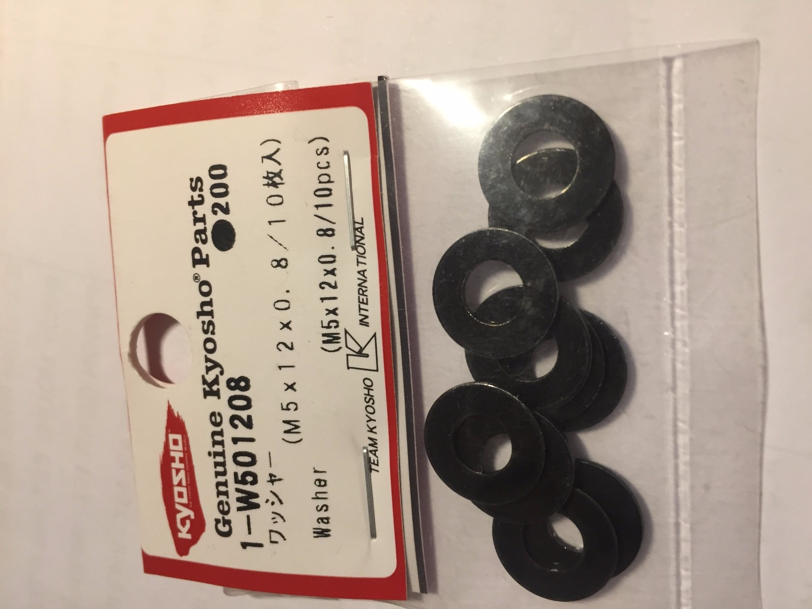 KYOSHO MP9, WASHERS, M5 x 12mm x 0.8mm, (10pcs), 1-W501208