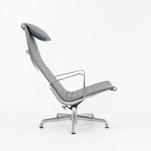 2010er Herman Miller Eames Aluminium Group Relaxsessel in grauem Leder - Bild 4 von 12