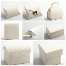 Harmony Off White Wedding Favour Boxes. Party Christening Sweet Favor Gift Boxes