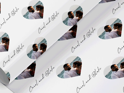 Personalisiertes Paar Foto Geschenkpapier, Geschenkpapier, beliebiger Name, beliebiger Wortlaut