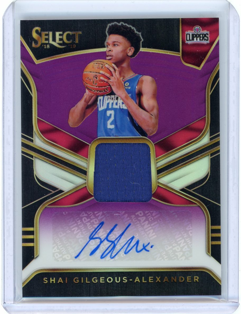 2018/19 Panini Select Rookie Jersey Auto Purple #RJA-SGA Shai