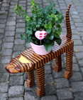 Pflanzenbank Katze Holzständer Blumenständer Blumenbank Holzkatze Dekokatze