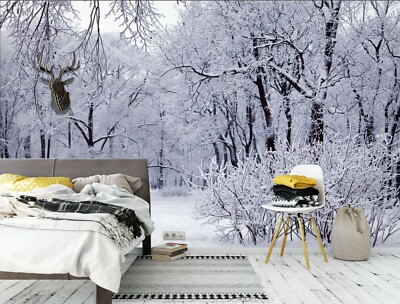 3D Snow Branches ZHUA7806 Wallpaper Wall Murals Removable Self-adhesive Amy