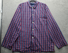 Polo Ralph Lauren Pajama Shirt Mens XL Multi Plaid Trimming Collared Button Down