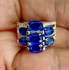 HSN Colleen Lopez Sterling Oval Kyanite & White Zircon 7-Stone Ring Size 5 — photo 5
