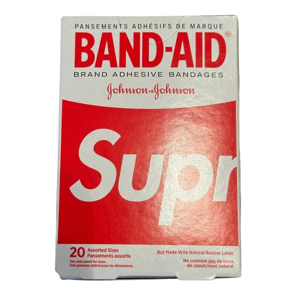 Supreme Band Aid Johnson & Johnson SS19 logo scatola rossa autentico e gratuito - Immagine 2 di 4