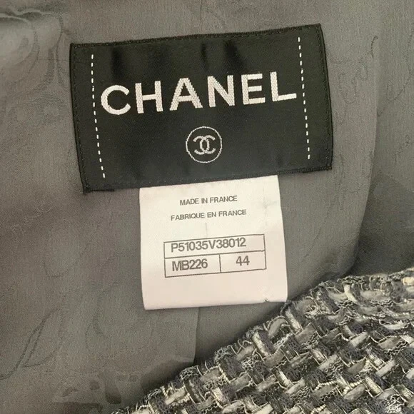 Abito giacca tweed Chanel grigio