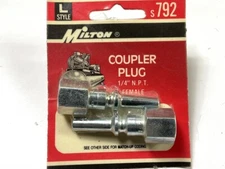 Milton S792 1/4" NPT Female L-Style Couplers, 2 Pack