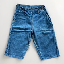 1950s Wrangler Blue Bell Side Zip Denim Bermuda Shorts Misses Size 26x12 Vtg USA