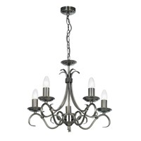 Endon Lighting 2030-5as Bernice 5 Light Pendant Fitting Antique Silver Plate Endon Lighting 2030-5as Bernice 5 Light Pendant Fitting Antique Silver Plate