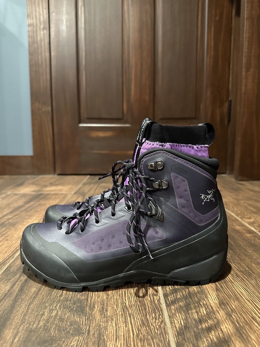 Arc'teryx Bora Mid GTX Black Purple Boots Womens Size Vibram